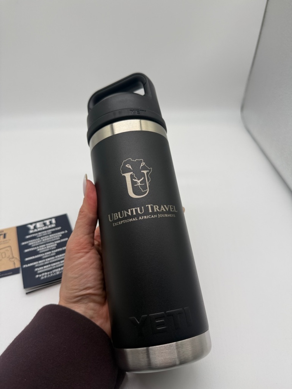 Yeti Black 18oz Rambler Water Bottle with Chug Cap - Picture 6 of 7